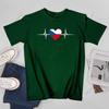 Unisex Unisex Heartbeat Design Czech Flag Czech Republic Tshirt Tees T Shirts WoUnisex Boys 100 Cotton TShirt