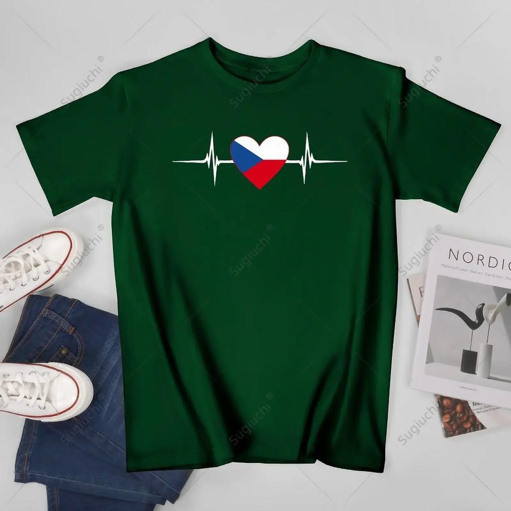 Unisex Unisex Heartbeat Design Czech Flag Czech Republic Tshirt Tees T Shirts WoUnisex Boys 100 Cotton TShirt