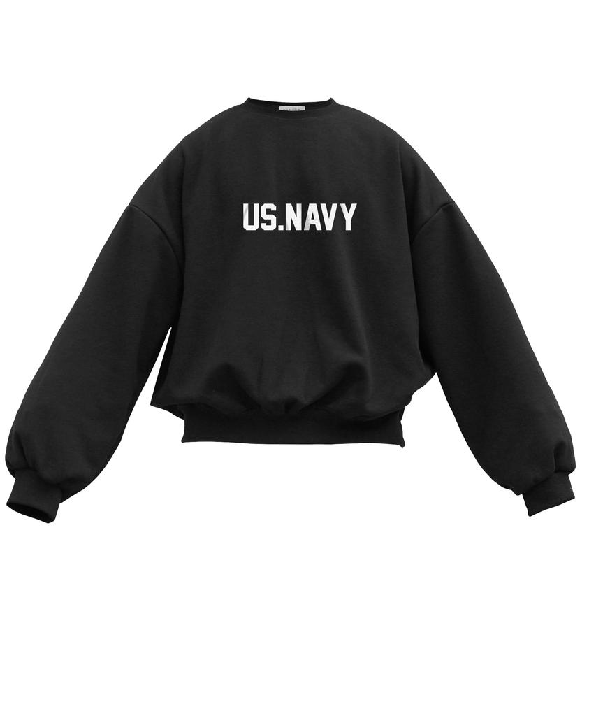 Oeta Us Double Cotton Overshoulder Balloon Fit Sweatshirt
