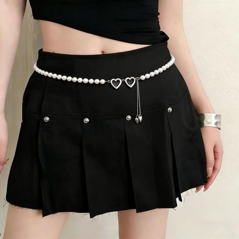 Glänzende Strassstern Pentagramm Taillenkette Für Frauen Bling Kristall Perlenkette Quaste Gürtel Körperkette Y2K Schmuck