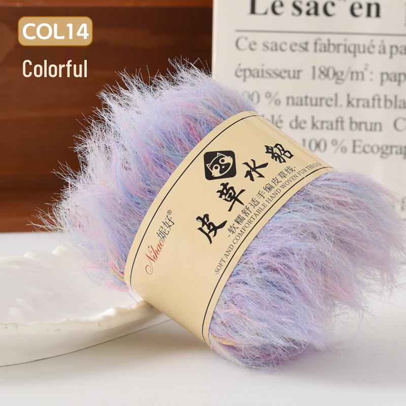 Hand-Knitted Coral Velvet Mink Yarn Pack for Scarves & DIY Projects