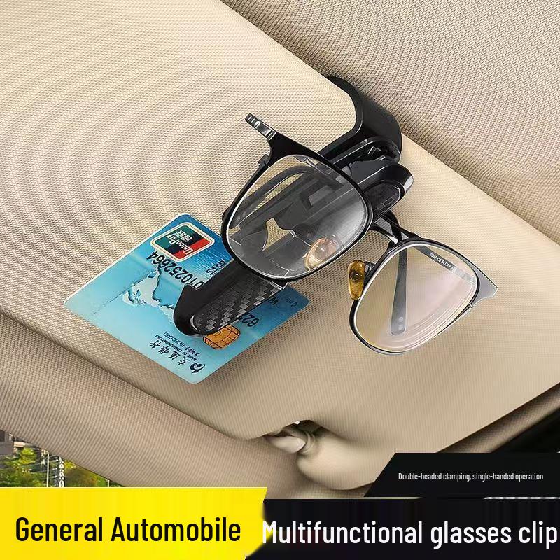 Multifunction Car Sun Visor Sunglasses & Eyeglasses Clip Holder