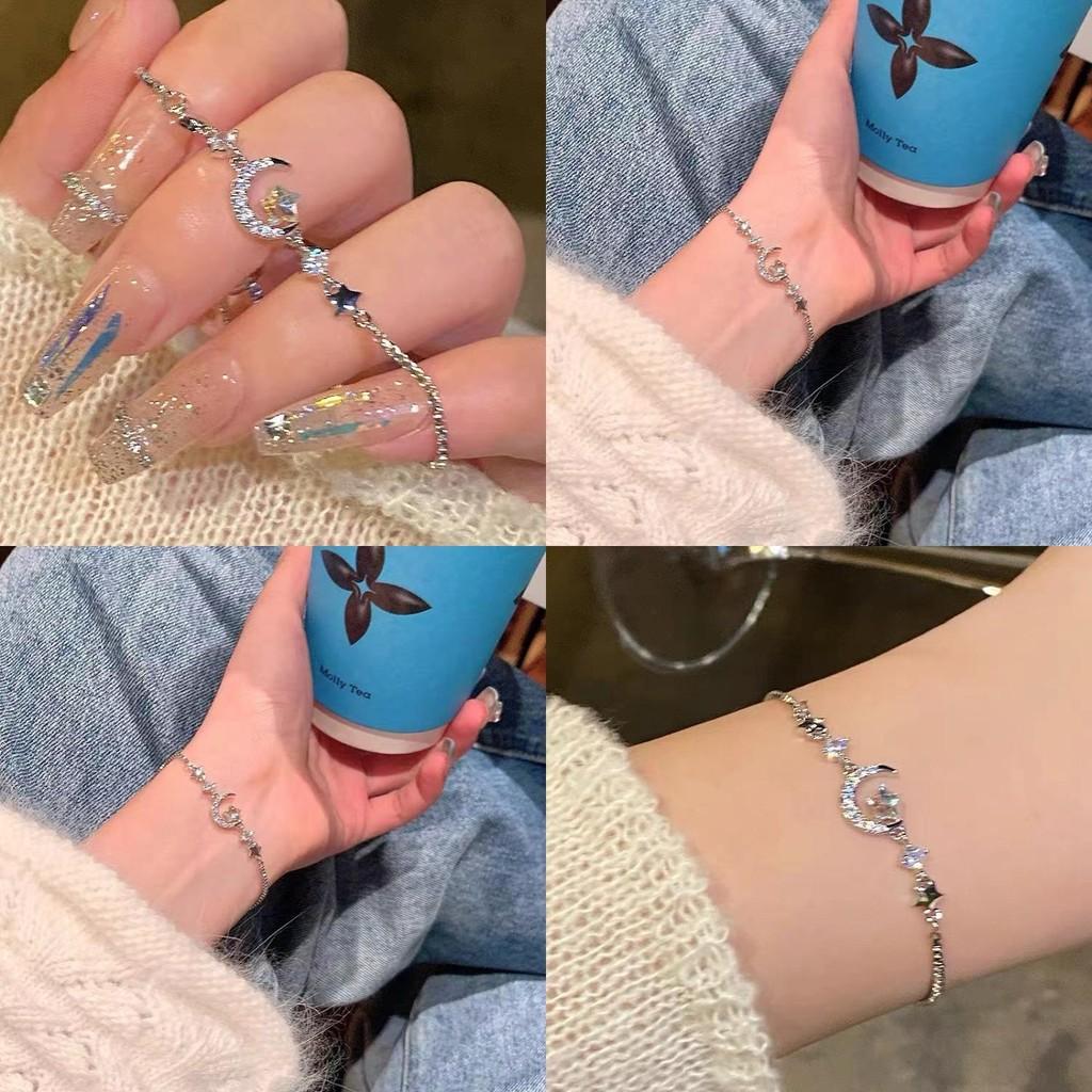 Elegant Star Moon Zircon Bracelet For Women Fashionable Unique Design Jewelry