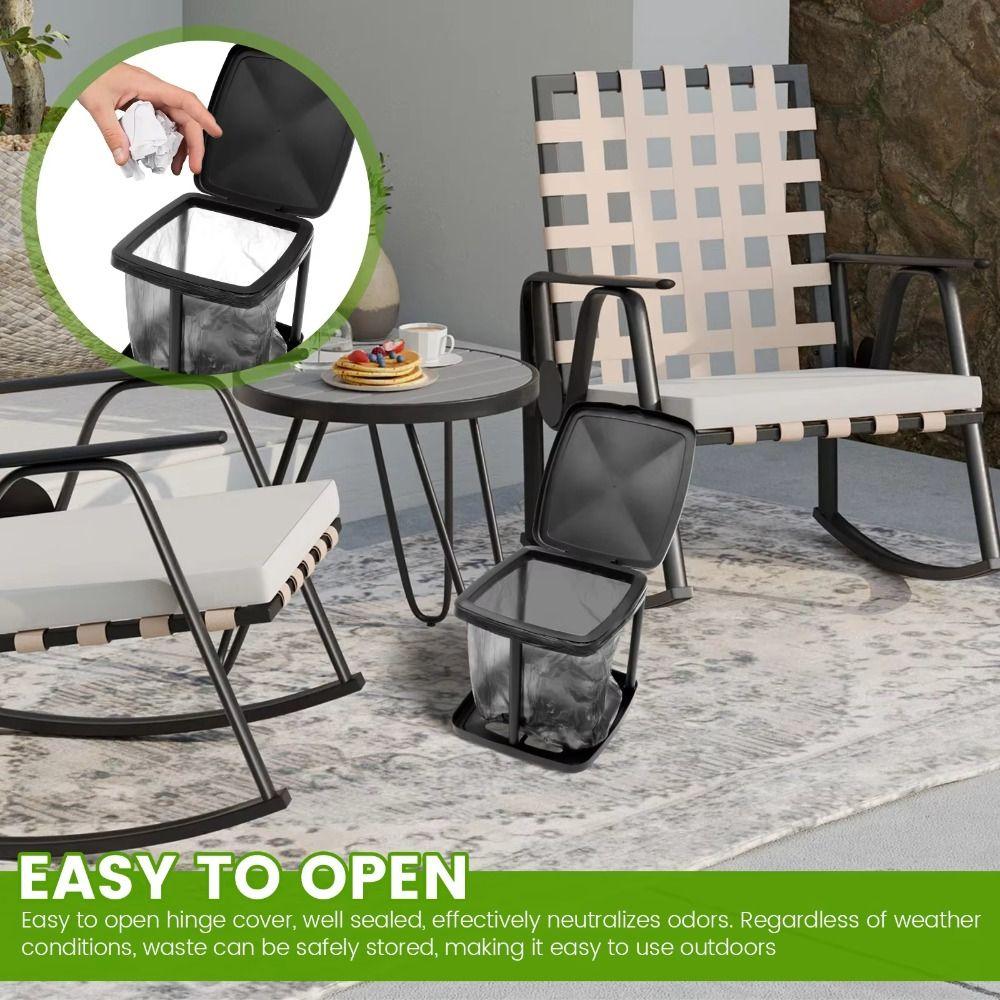 With Lid Trash Bag Holder Foldable Trash Can Holder Garbage Bag Auxiliary Rack  for Outdoor