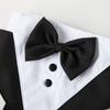 Elegant Polyester Tuxedo Dog Harness with Bowtie Knit Fabric Pet Vest for Small, Medium, Large Breeds Gentleman Style Accessory