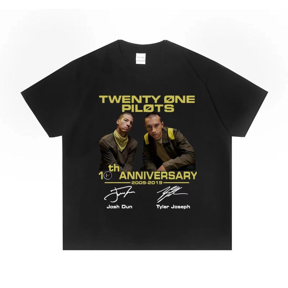 Twenty One Pilots Rock Pánské a dámské se stejným módním ležérním trendem Vysoce kvalitní motocyklové tričko Pánské oblečení