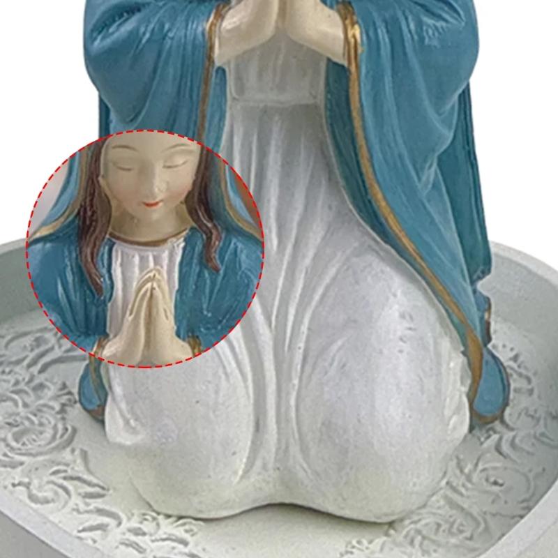 Sacred Sculpture Rosary Box Resin Catholic Religious Keepsakes Prayers Room Decoration Jewelry Storage