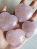 45mm Genuine Natural Rose Quartz Heart Shape Power Stone Engraved Personalized Pink Crystal Healing Reiki Charged Palm Gemstones