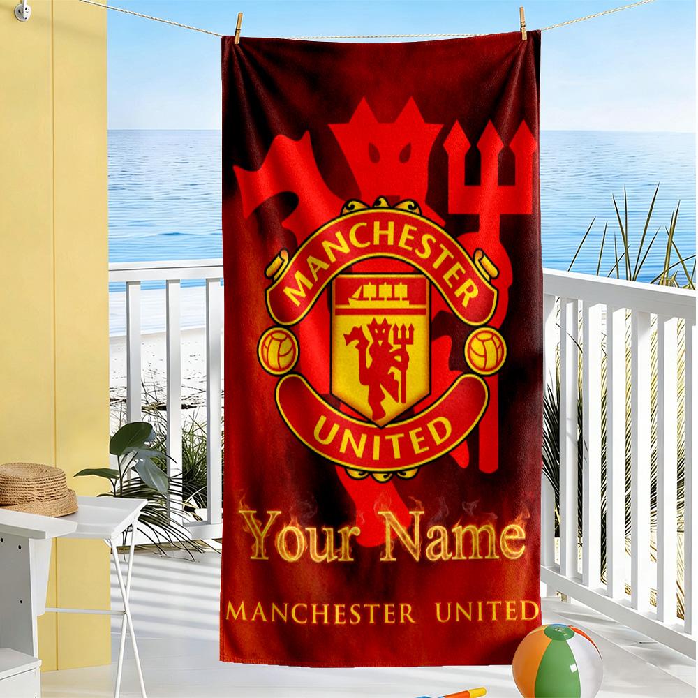 Manchester Personalized Text Beach Towel Super Soft & Absorbent Portable for SwimmingBeachCamping Travel Beach AccessoriesGym