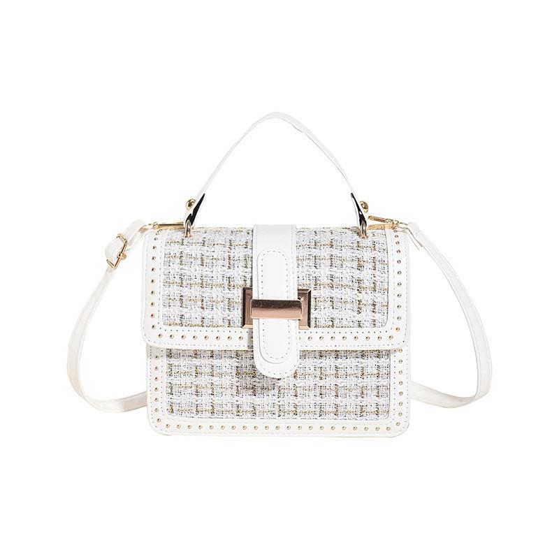 Wholesale Cross-border Trendy New Patchwork Woven Handbag Women Bags 2023 Street Fashion Shoulder Messenger Bag Black White белый