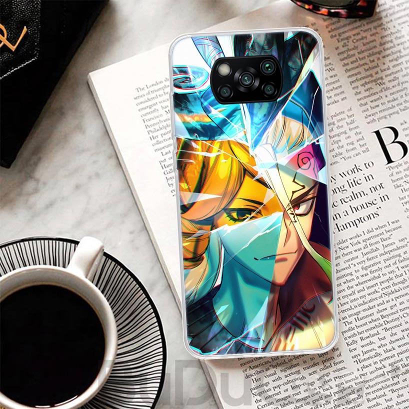 D-Dr Stone Anime Cover For Xiaomi Poco X7 X6 X5 Pro X3 Nfc F7 Ultra Phone Case F6 F5 X4 F4 Gt F3 M6 M5S M4 M3 Print Shell Poco X
