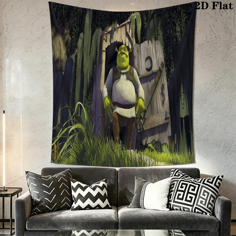 Shrek Swamp House Poster Tapestry Background Cloth Wallmounted Atmospheric Background Cloth Background Wall Hanging Cloth Wall Covering Decoration