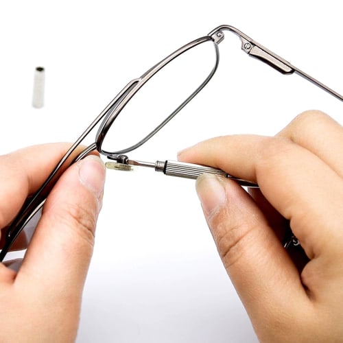Mikankawa 4-in-1 Precision Eyeglass Screwdriver, Set of 2, for Adjusting Screws In Eyeglasses, Compatible with 2.6mm/2.4mm Hex, 1.7mm Minus, and 1.7mm