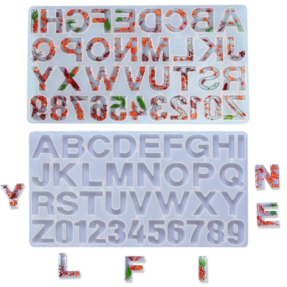 Flexible 26 Letter Mold Reusable Number Keychain Silicone Mold Handmade Alphabet Mold  DIY Crafts