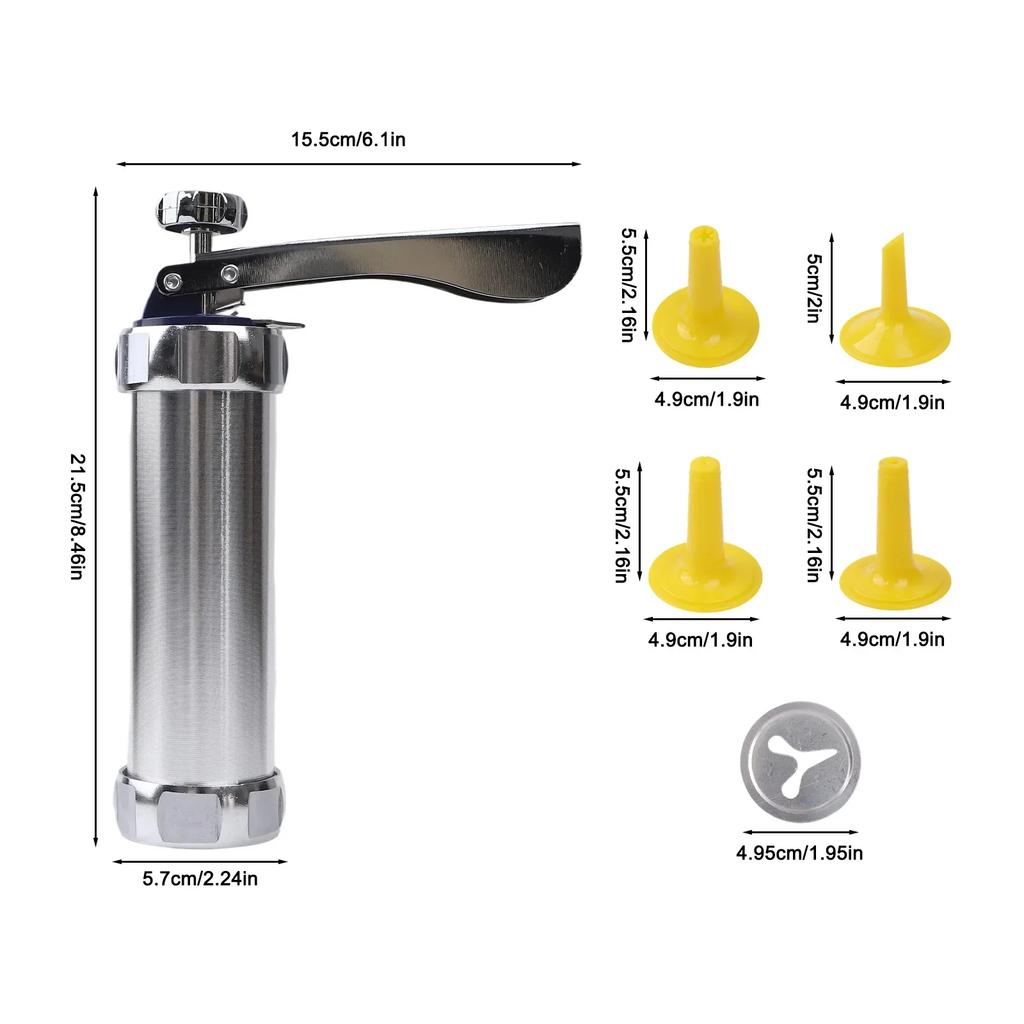Home Baking Tool Biscuit Extruder Aluminum Alloy Construction Long-lasting Kitchen Tool For Baking For Cookies