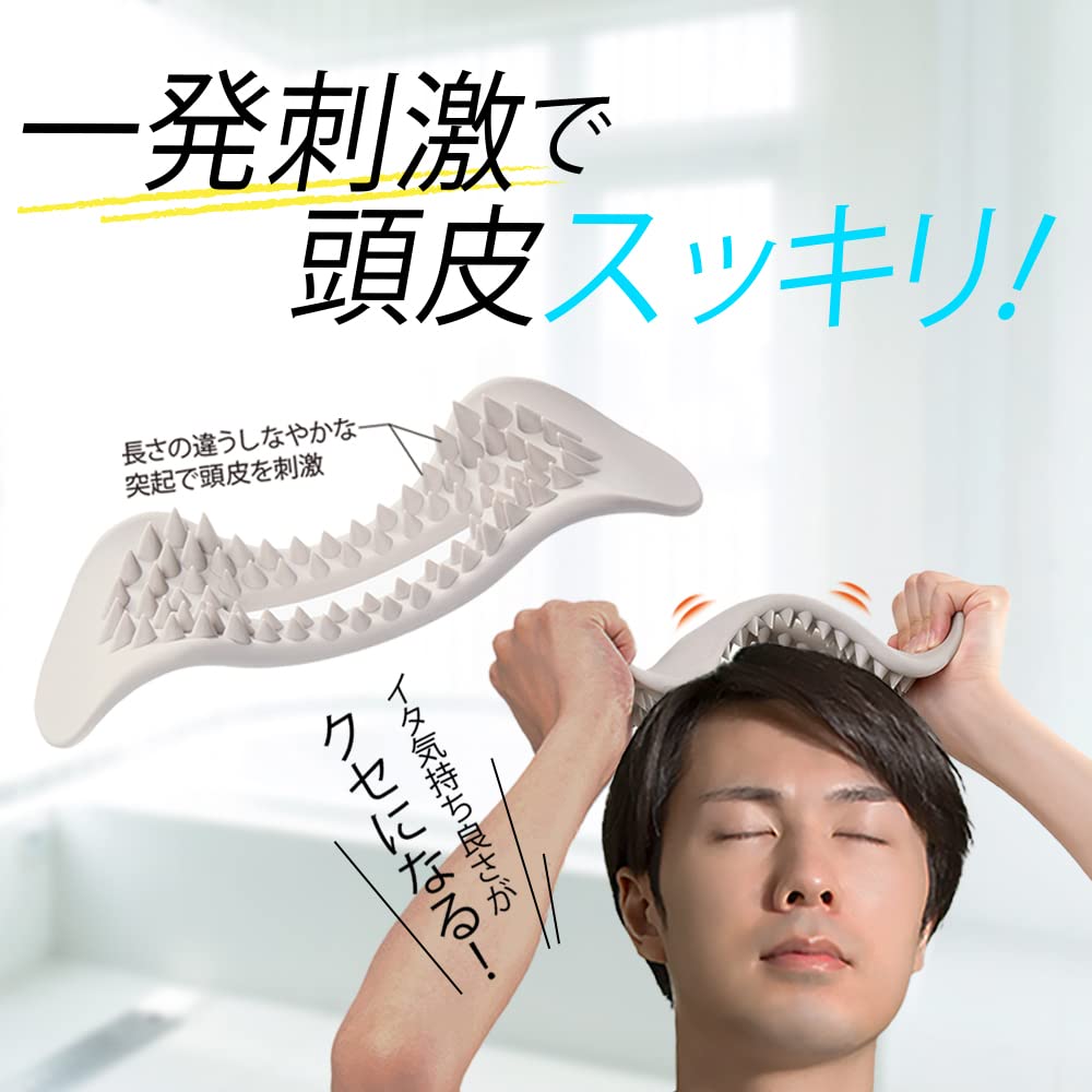 Alphax Kopfhautmassagebürste für Männer und Frauen, Hogsia Kopfhaut, Grau, 1 Bürste