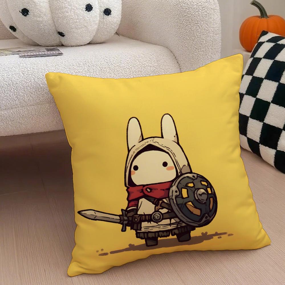 Cute Rabbit Dresses In Different Cushion Cover Throw Pillow Cover Hidden Button Durable Polyester Chair Cushion