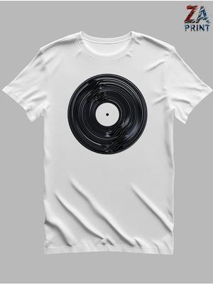 Camiseta com estampa de disco de vinil