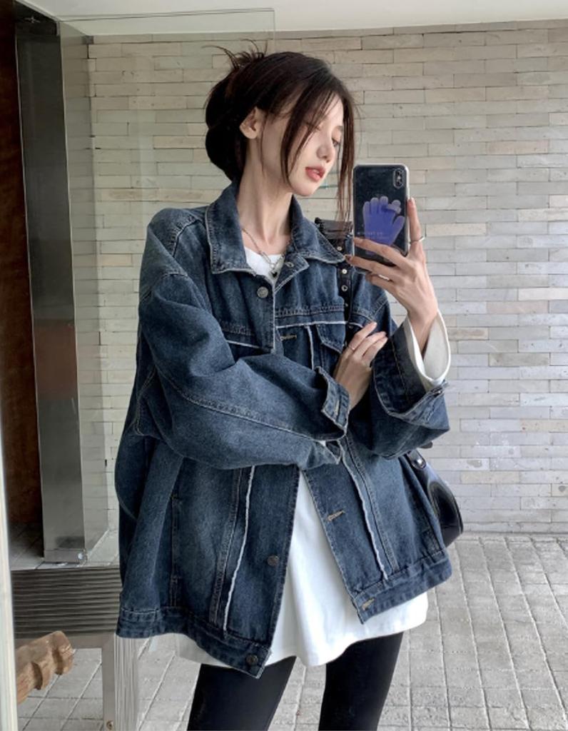 [SpringSwalloow] Dame Denimjakke – Oversized Denimtopp (Størrelse XL)