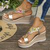Fashion Bohemian Style Thick Bottom Wedges Sandals Women 2025 Summer Retro Chunky Platform Sandals Woman Plus Size 43 Beach Shoes Mujer