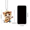 Adorable Guitar-Playing Cat Acrylic Car Pendant,Versatile Decor for Car Interior,Rearview Mirror & Home,Trendy Hanging Accessory  for Cat Enthusiasts