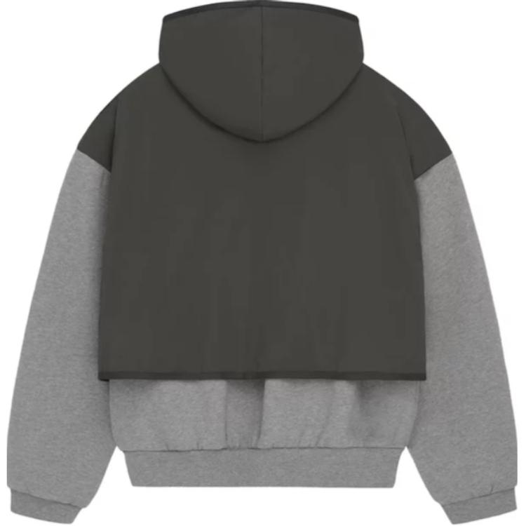 Fear of God Essentials Nylon Fleece Hooded Sweater Dark Heather Oatmeal/Ink Men Tops Grey 202SP244323F