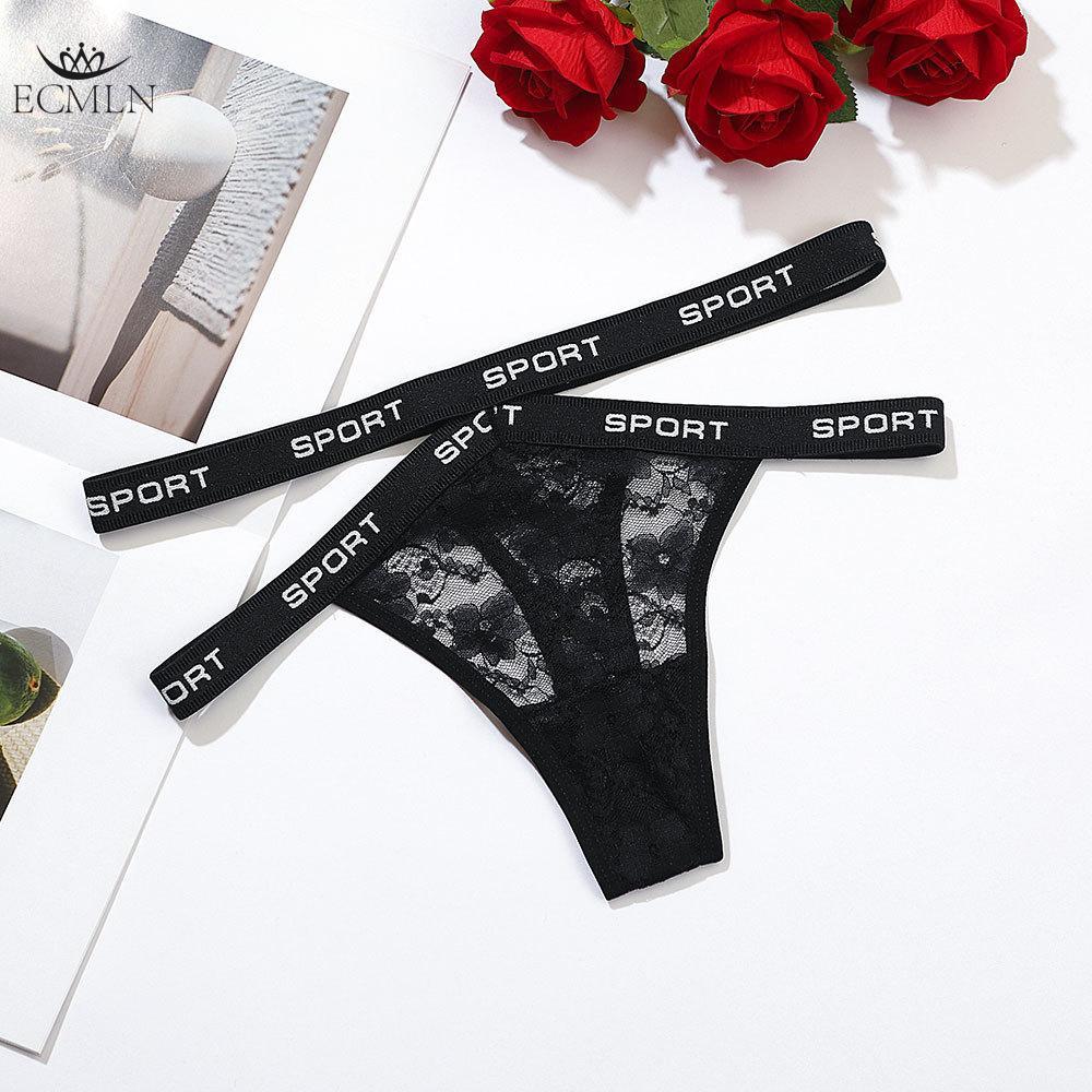 Women's Sexy T-Back Underwear Panties G-String Lace Thongs Briefs Female Fashion Letter Panties Underwear Lingerie