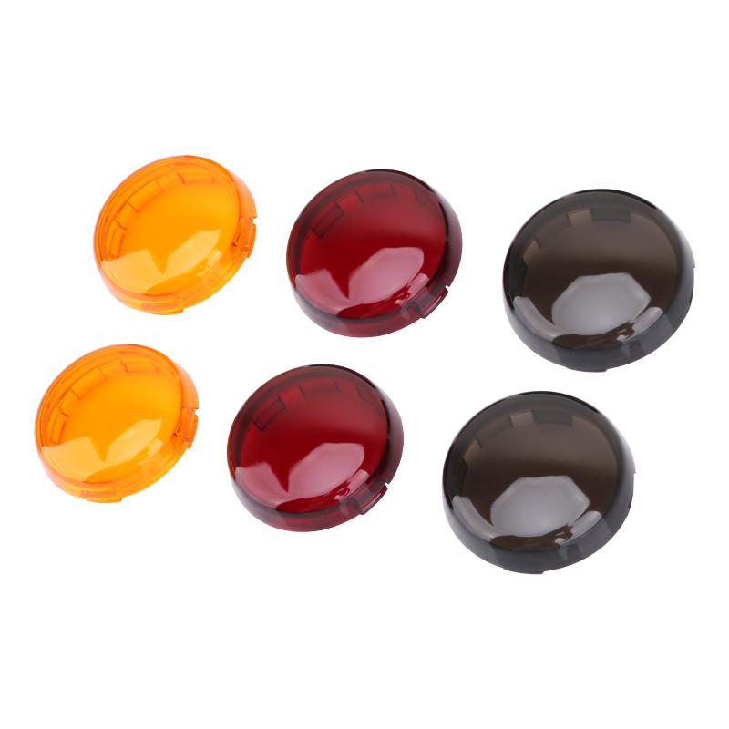 4pcs Motorcycle Turn Signal Indicator Light Len Red Yellow Smoke Cover With Light Blub For Harley Softail Dyna Sportster 02-22