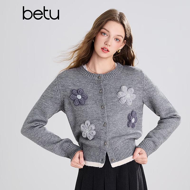 Betu Women's 3D Floral Knitted Cardigan