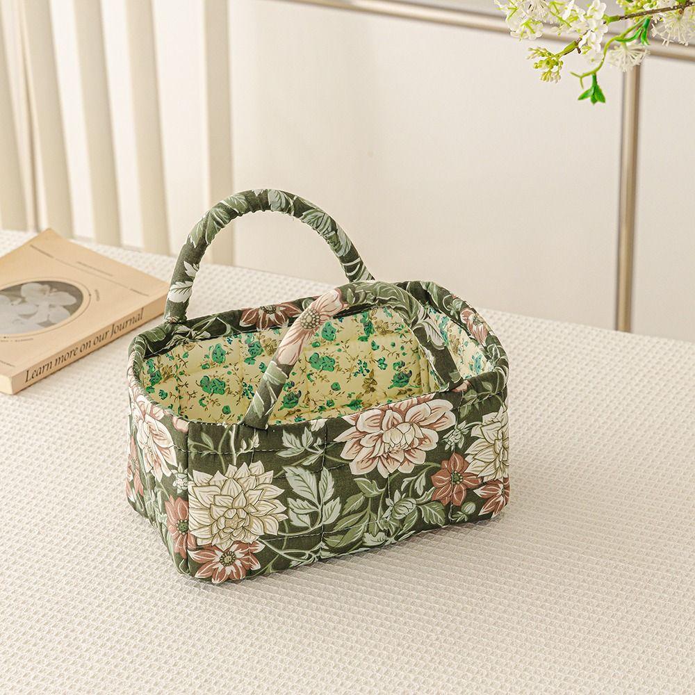 Blumenmuster Aufbewahrungskorb Faltbares Design Wäschekorb Tragetasche Weiche Einkaufstasche Schreibtischaufbewahrung
