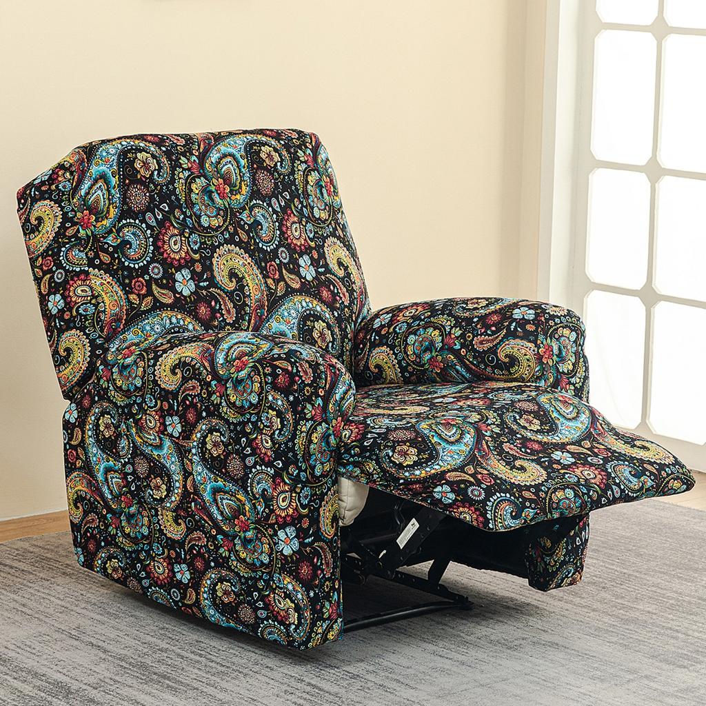 Sesselbezüge mit Taschen, bedruckt, floral, dehnbar, Sessel-Sofabezüge, rutschfeste Möbelprotektoren