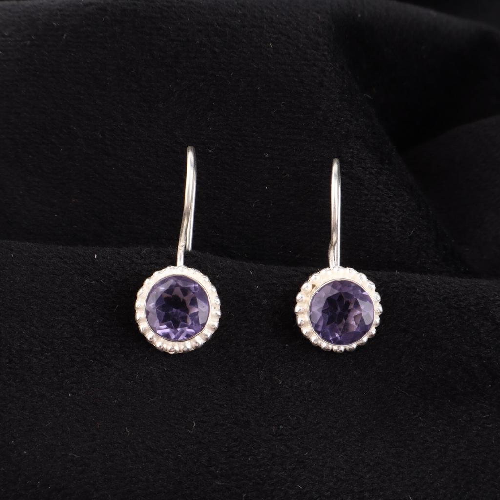 Iolite Gemstone 925 Sterling Silver Jewelry Handmade Drop/Dangle Earrings 0.93" EE-177-10