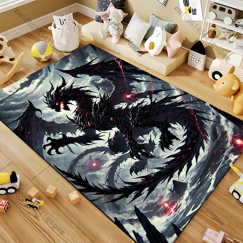 

15 Размеров Черный Дракон Картина Печатный Ковер Модный Коврик Нескользящий Ковер Ковер Уличный Коврик Придверный Коврик Игровой Коврик Подарок на День Рождения 40x60cm