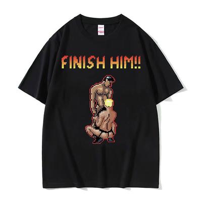 Finish Him Gayming Stampa Gay 8bit T-shirt Uomo Moda Abbigliamento Gotico T-shirt Oversize Unisex Girocollo 100% Cotone T-shirt Top