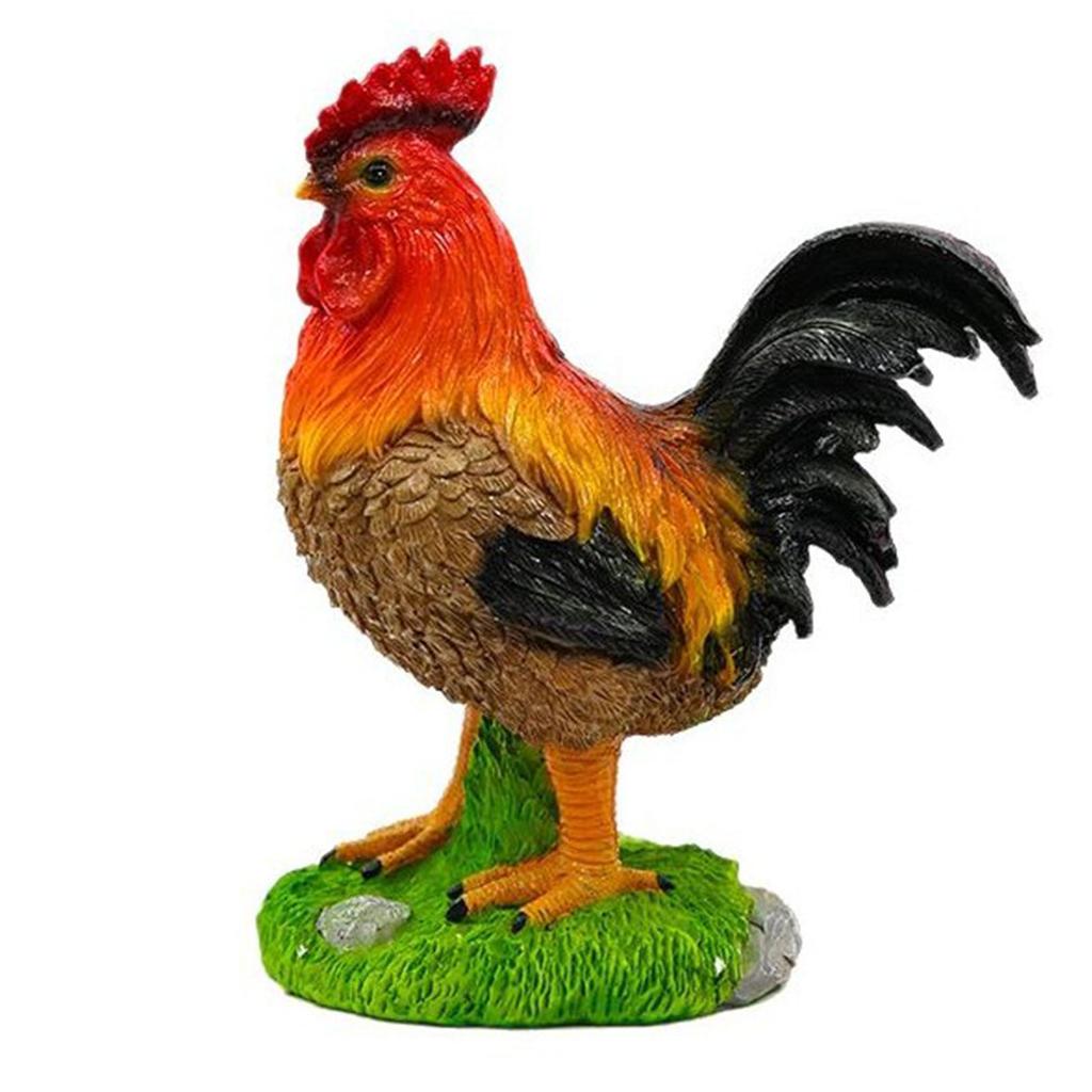 Rooster Statue Water Proof Sun Proof Vibrant Colors Lifelike Resin Rooster Sculpture for Indoor Outdoor Decor Hand