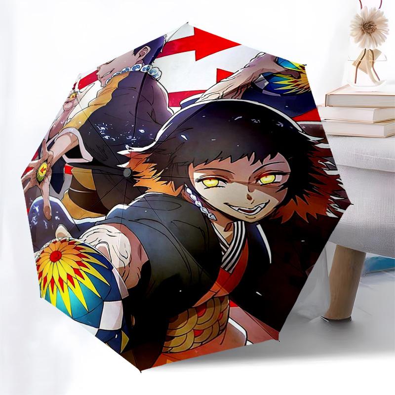 1pc Kamado Tanjirou & Nezuko Kamado Outdoor Umbrella - Automatic Opening/Closing, 3-Fold Design, 8-Bone Iron Frame, Festival Gift for Anime Fans, Trav