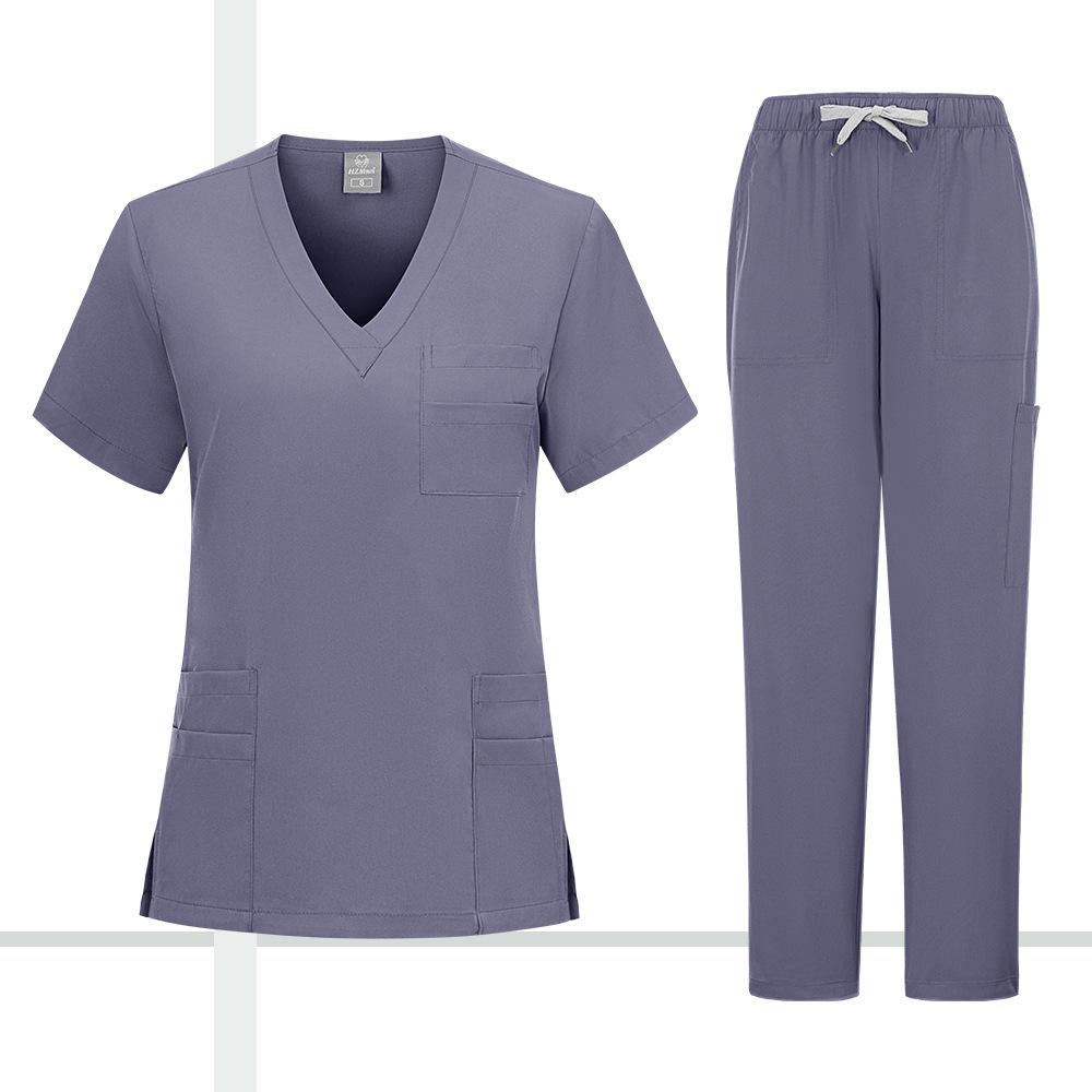 Разноцветные костюмы-двойки: Медицинский персонал, Технический персонал, Защитная униформа для стоматологов L серый