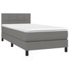 3140010 vidaXL Divan Bed with Mattress Dark Grey 80x200 Cm Fabric