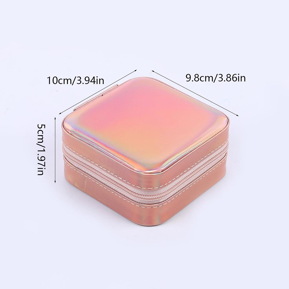 Schmuckschatulle, tragbar, klein, für unterwegs, Schmuck-Organizer, für Halsketten, Ohrringe, Ringe, Aufbewahrung, Geschenkbox, Reiseutensilien