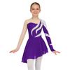 Girls Long Sleeve Dance Dress Shiny Sequins Decorated Patchwork Style Hollow Back Dresses