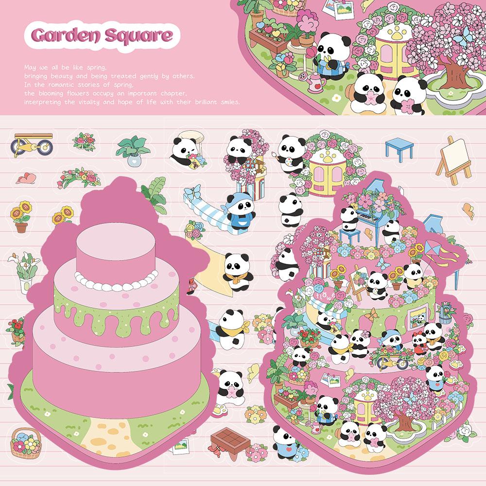 

5PCS Garden Square Sticker Harajuku Miniature Living Modern Landscape DIY Home Art Picture Cartoon Cafe Skateboard Gift Stickers