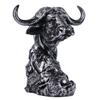 Animal Head Statue Resin Lion Figurine Rhinoceros Statue Retro Style Lion Buffalo Sculpture for Office Bedroom Living Room Decor