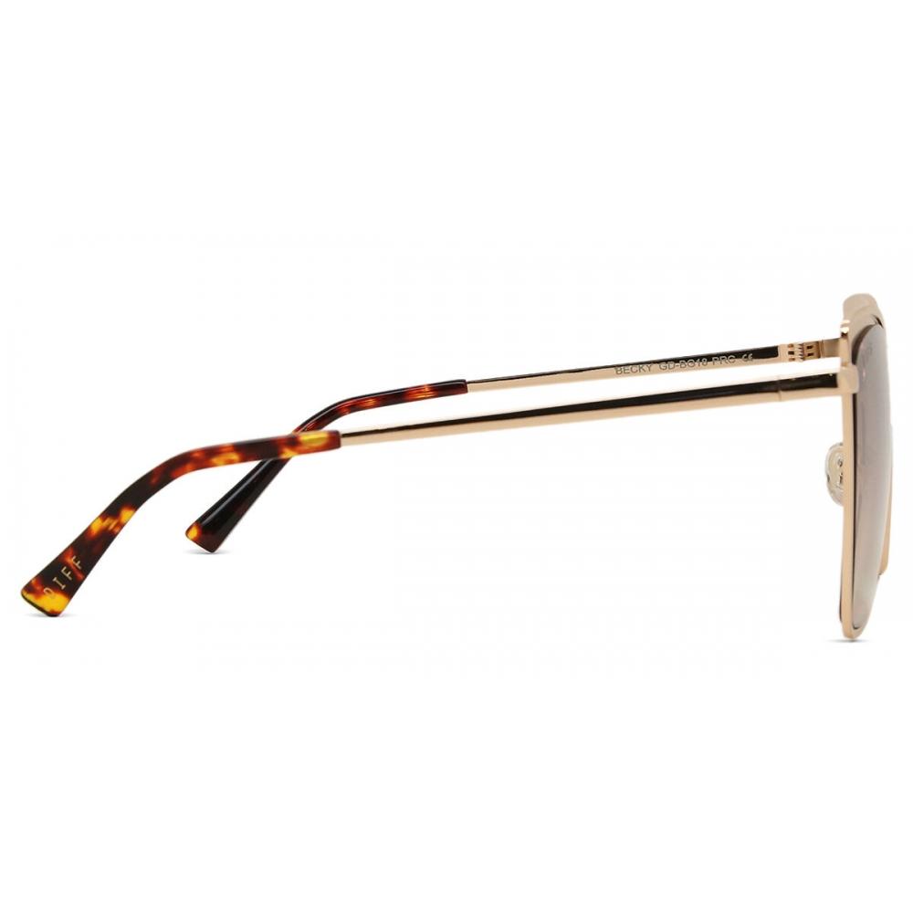 Diff Becky Gold+flash Brown Gradient Lens Women Sunglasses