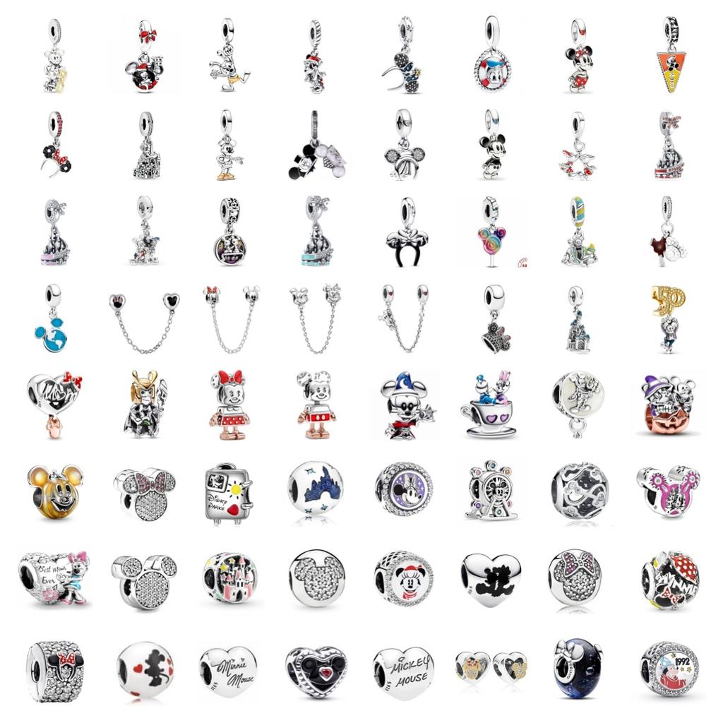   DIY Bead  925 Silver Mickey Charm Bracelet Necklace Jewelry Gift for Party