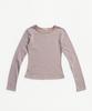 Ssississieseu Beige Stripe Oval L/S T-Shirt (W)