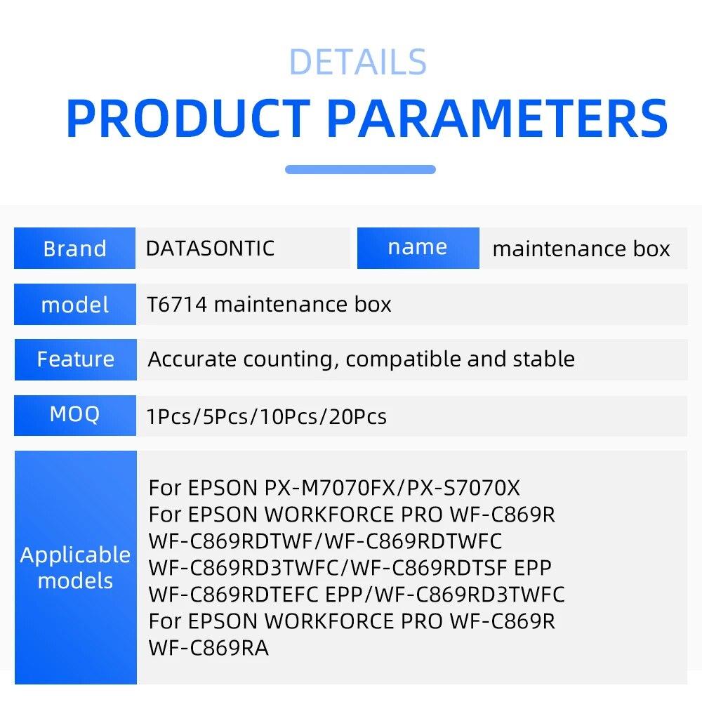 T6714 maintenance box for Epson WF-C869RA PX-M7070FX S7070X WF-C869RDTWF C869RDTWFC C869RD3TWFC C869RDTSF EPP WF-C869RDTEFC EPP