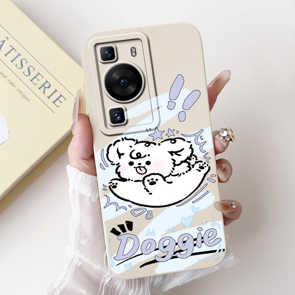 For Huawei P60 Pro Case MNA-LX9 Shockproof Cover Cute Cartoon Square Lens Protection Bumper For Huawei P60 Art P 60 P60Pro Funda