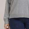 Autumn and Winter Plus Size Women's Solid Colour Simple Woven V-neck Pullover Jumper