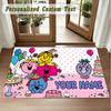 Crystal Velvet Square Rug Custom NameMr. Men & Little Miss Pattern Non Slip Home Floor Decor Rug