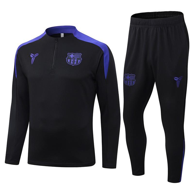 2024-'' Soccer Jersey Half-Zip Long Sleeve Training Top Men Women Kids Club Style